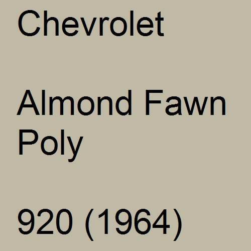 Chevrolet, Almond Fawn Poly, 920 (1964).